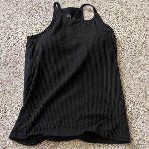 Athletic Klassy Network Black Ribbed Tank Top